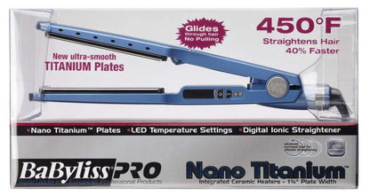 Babylisspro Nano Titanium Ionic Hair Straightener, Professional Flat Iron for All Hair Types