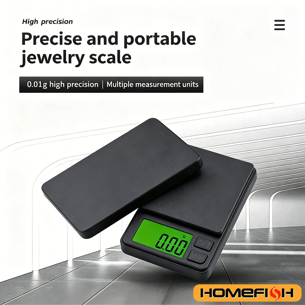 0.01G High Precision Digital Jewelry Scale Portable Mini Electronic Scale for Gold Silver Coin Herb Food Kitchen Weighing
