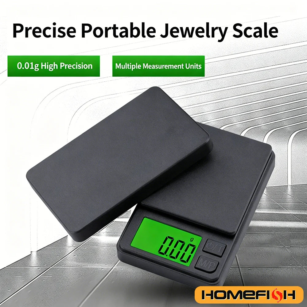 0.01G High Precision Digital Jewelry Scale Portable Mini Electronic Scale for Gold Silver Coin Herb Food Kitchen Weighing