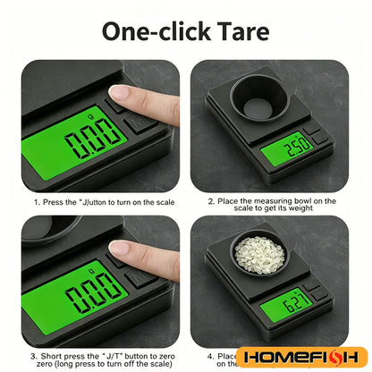 0.01G High Precision Digital Jewelry Scale Portable Mini Electronic Scale for Gold Silver Coin Herb Food Kitchen Weighing